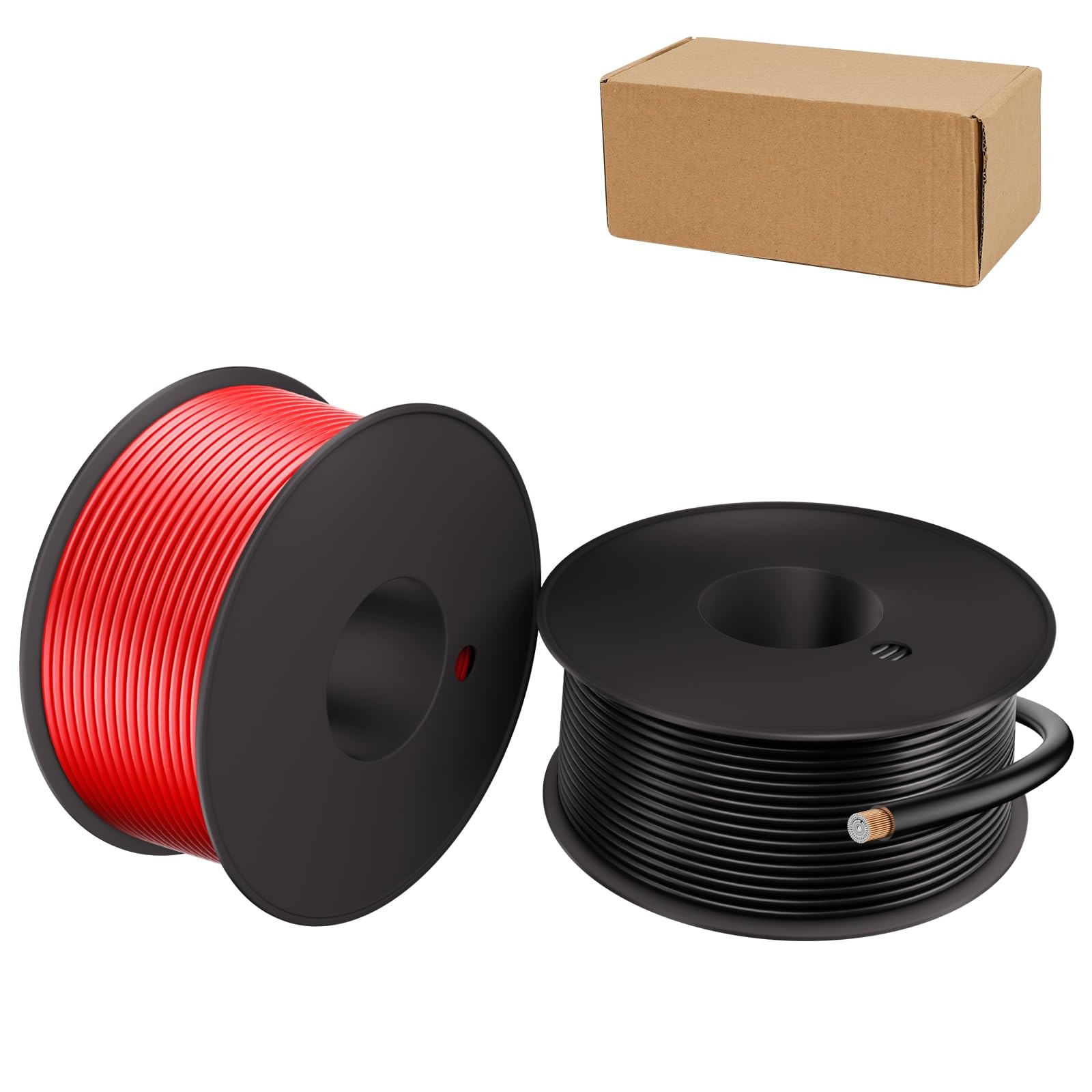 14 Gauge Electrical Wire 2 Pack Total 60ft-Black 30 ft 30 ft, 2468-CCA-14AWG