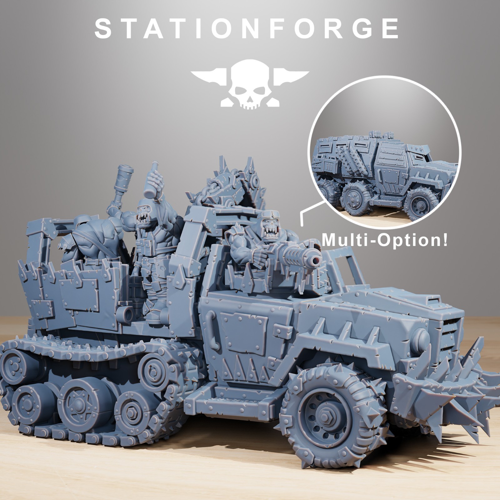 Orkaz Party Wagon Space Orc Transport Truck for 28mm Scifi Wargame Station Forge
