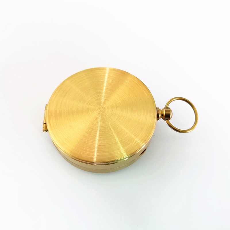Outdoor Camping Keychain Luminous Brass+ABS Watch Style Military Army Compass