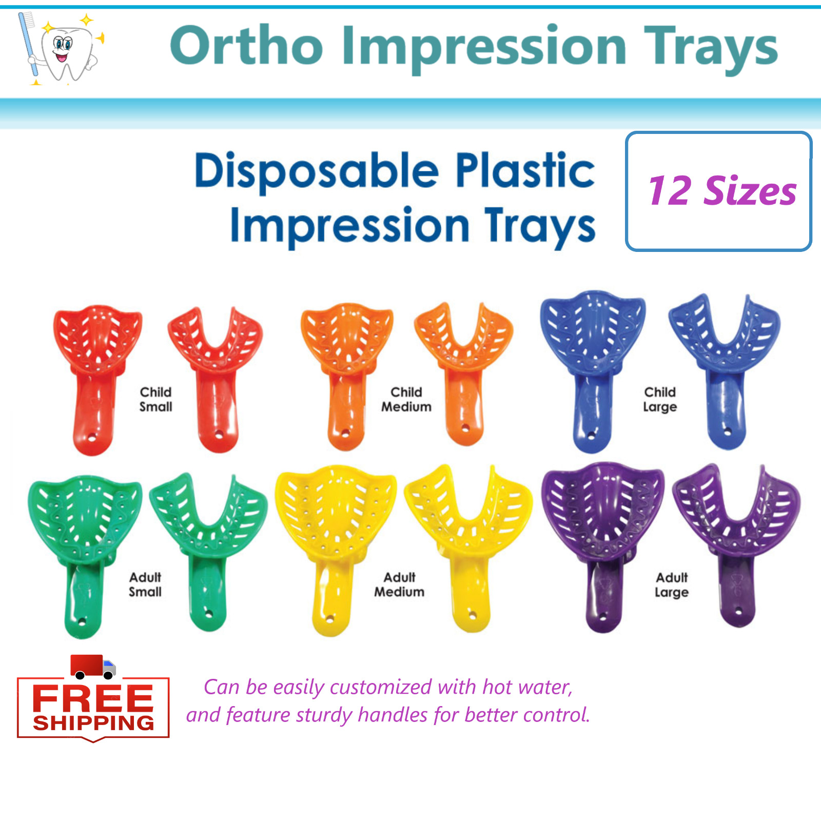 Disposable Perforated Plastic Dental Impression Trays for Child/Adult Ortho Tray