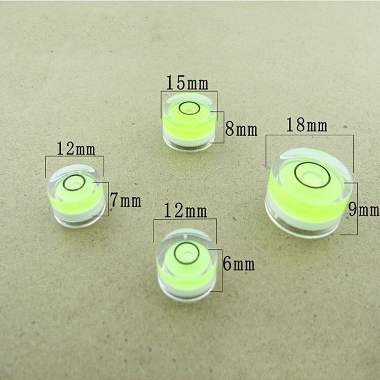 15Pcs Round Bubble 10x6mm Mini with Magnetic Round Level High Precision