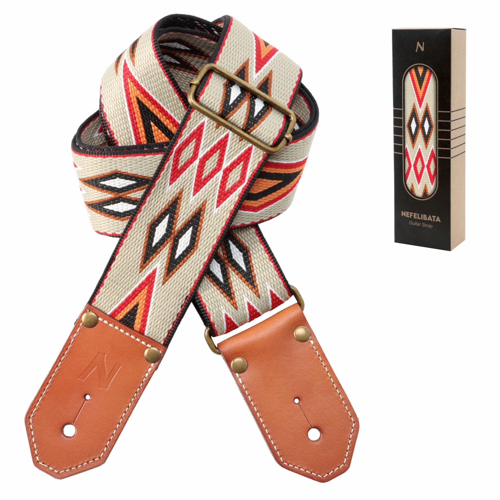 Nefelibata Cool Woven Guitar Strap - Cotton Guitar Straps with Thicked First ...