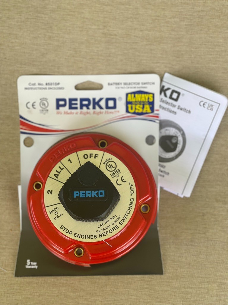 Perko 8501DP Marine Dual Battery Selector Switch for Boat/RV Motor
