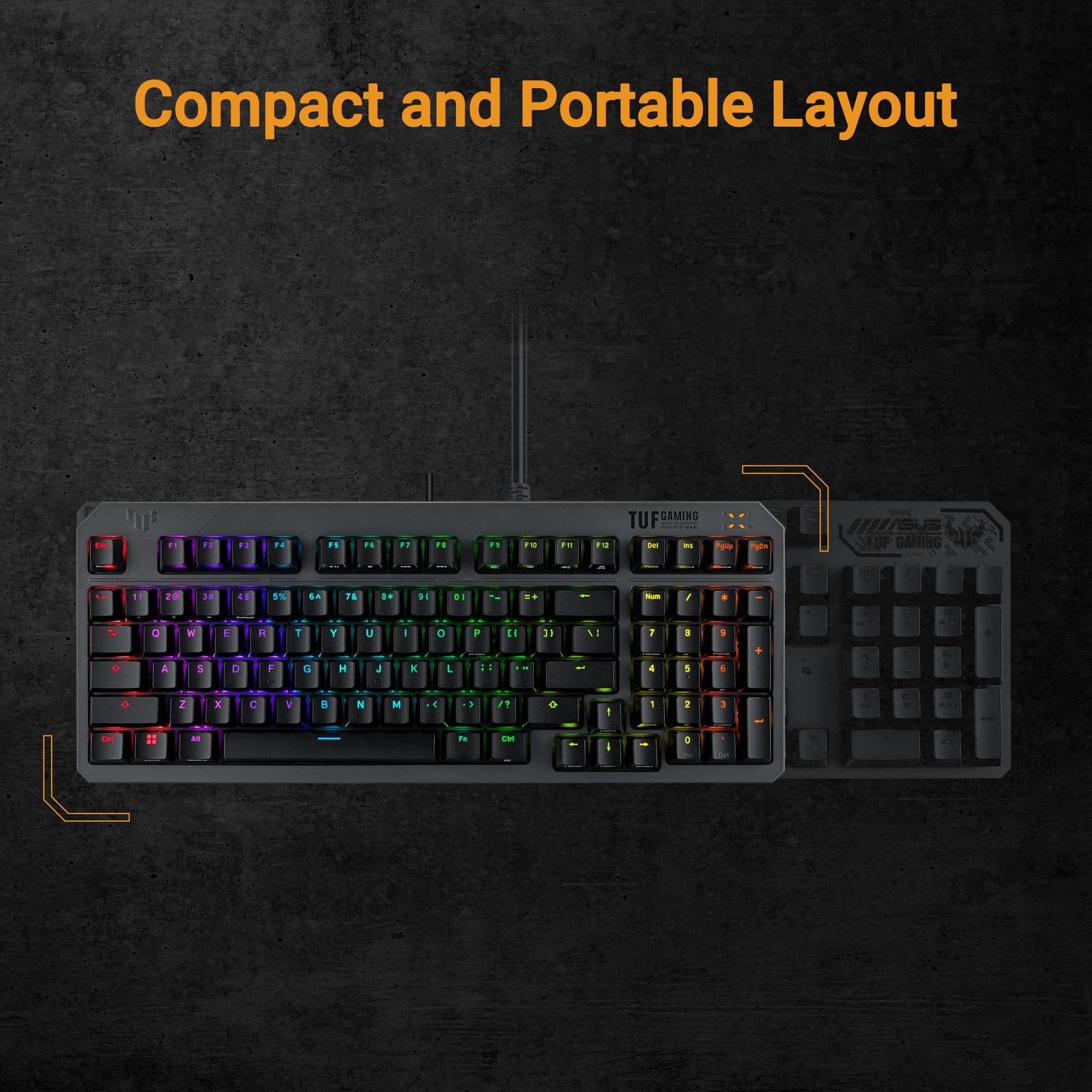 TUF Gaming K3 Gen II 97-Key Keyboard Optical-Mechanical Blue Switch PBT Keycaps