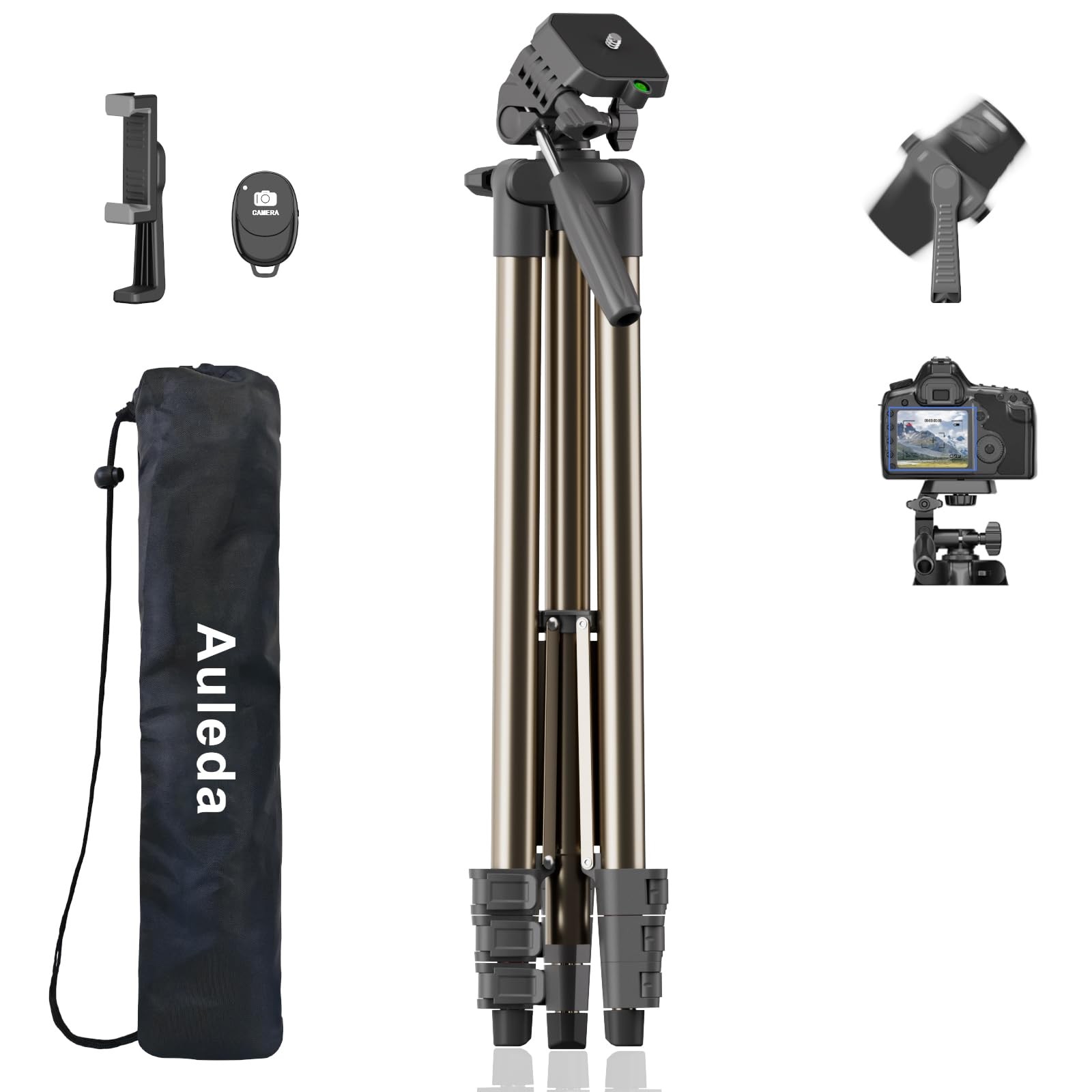 71″ Camera Tripod Aluminum Tall Tripod Stand Compatible with Canon Nikon with...