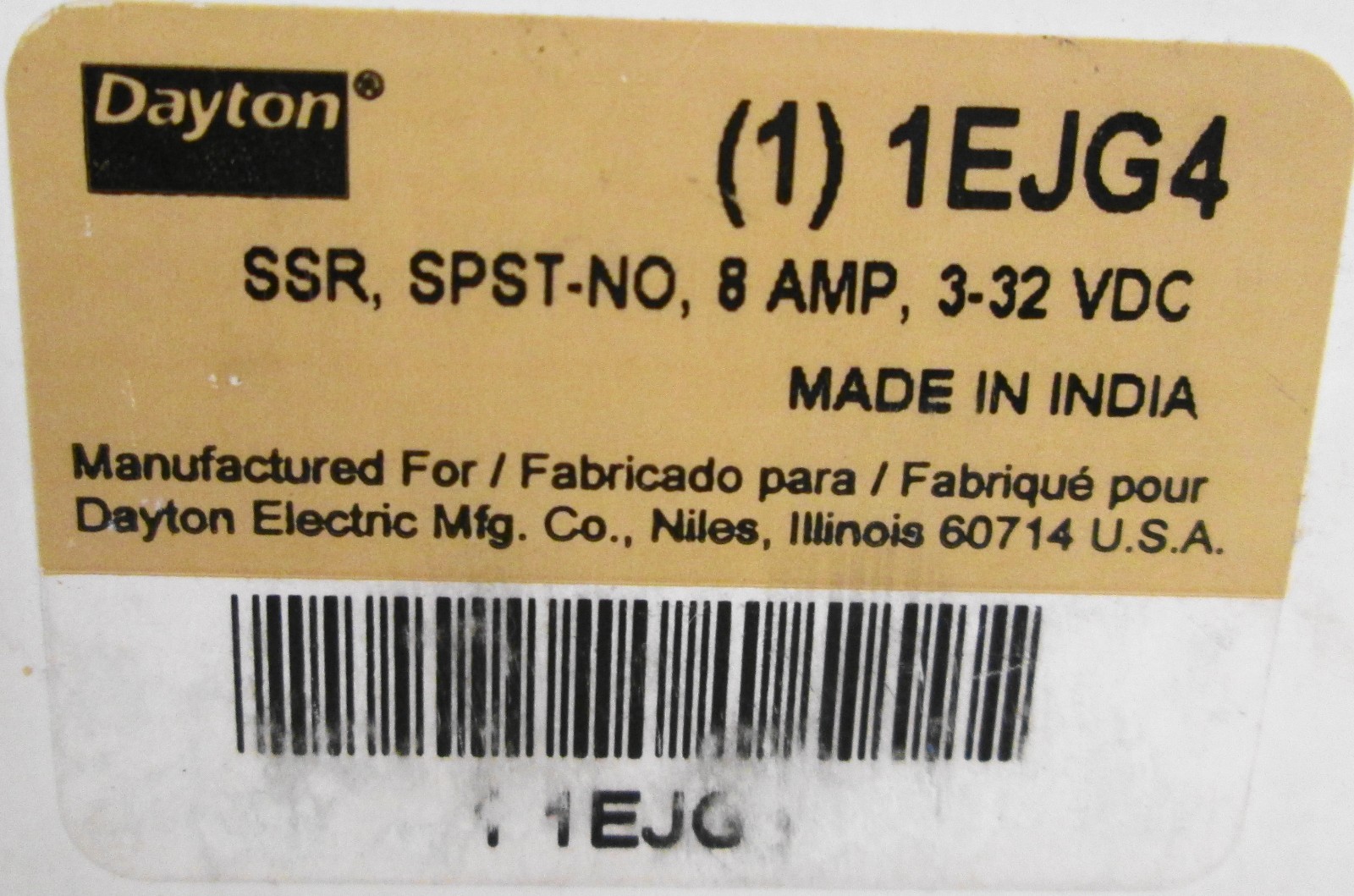 Dayton 1EJG4 Solid State Relay