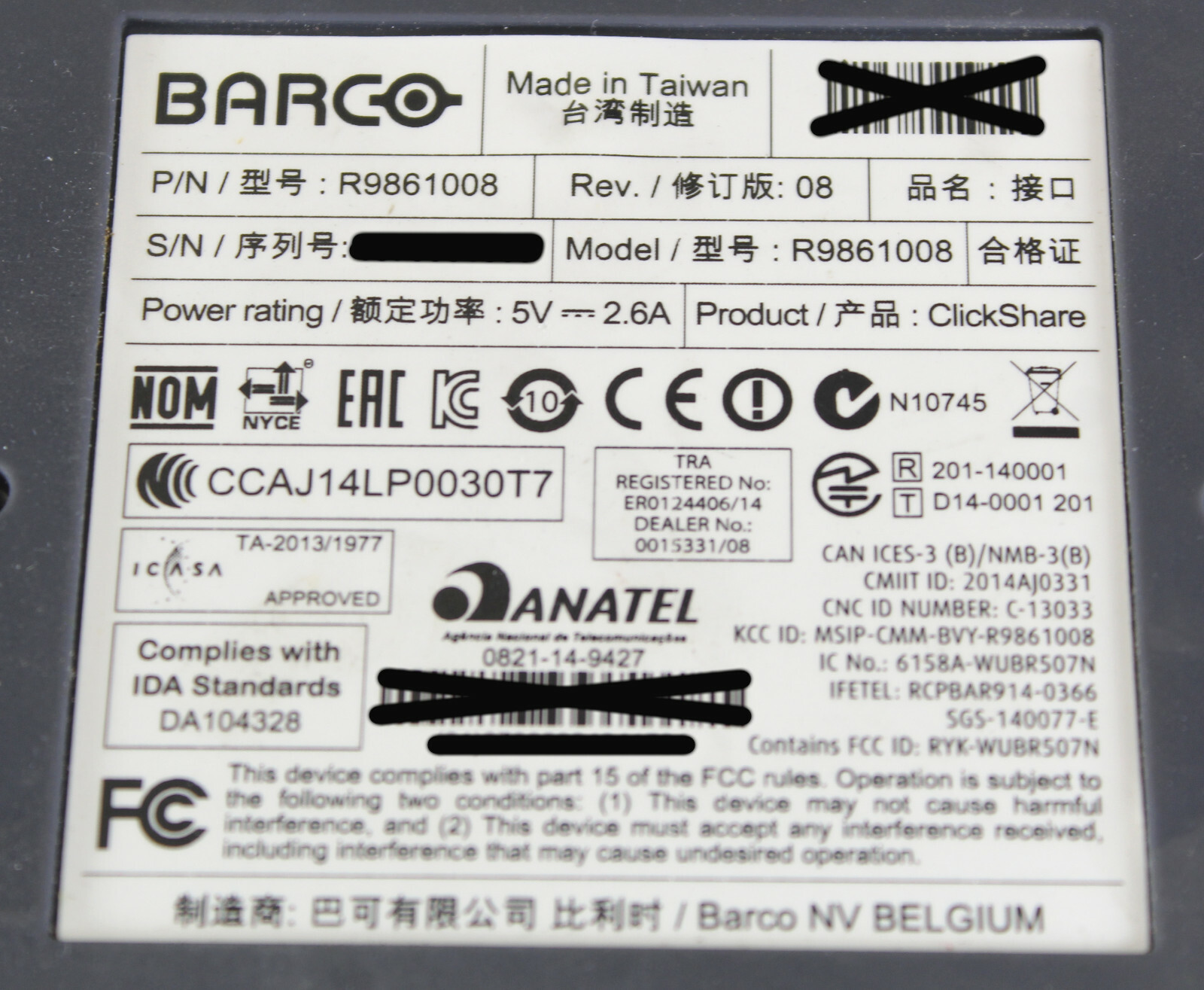 Barco R9861008 Clickshare Wireless Presentation System (Base System Only)