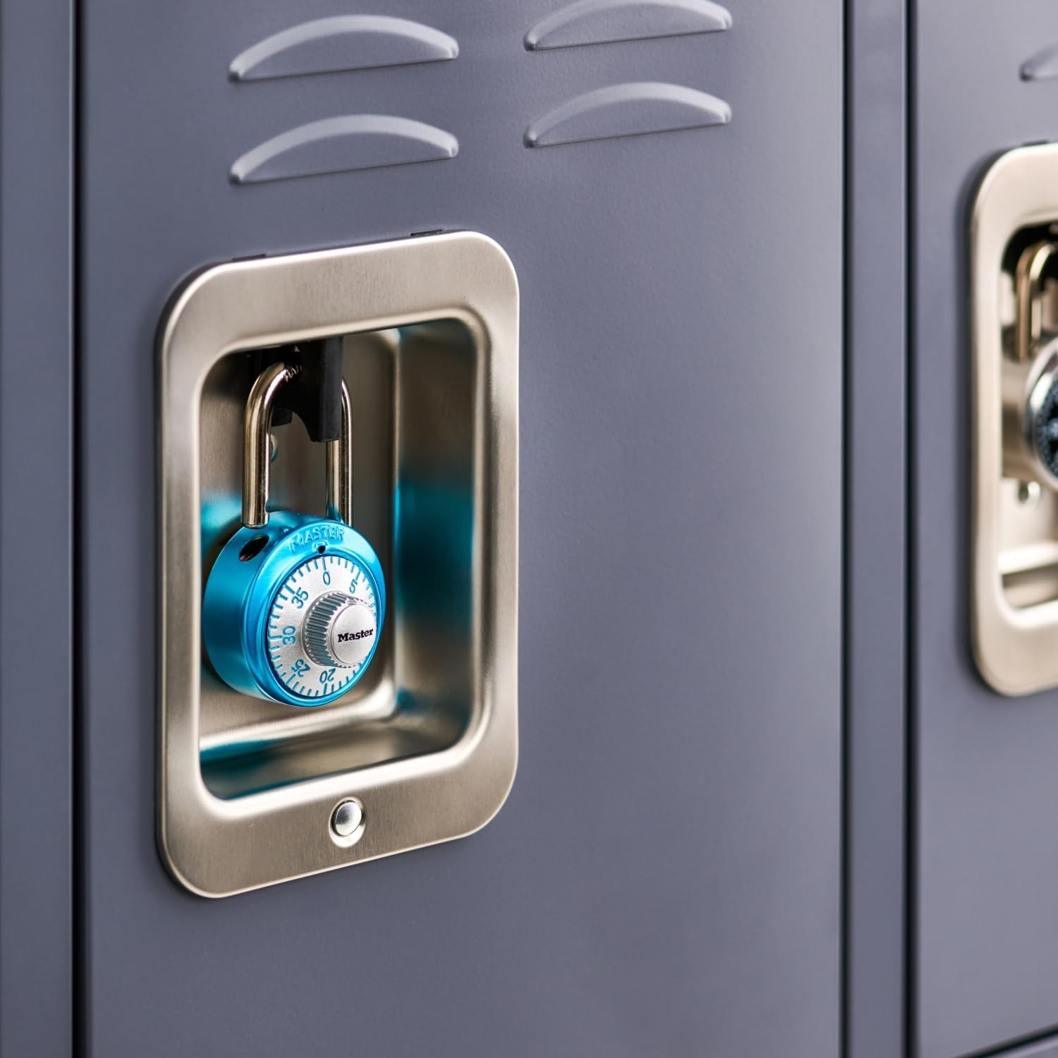 Master Lock 1561DLTBLU Locker Lock Combination Padlock, 1 Pack, Light Blue New