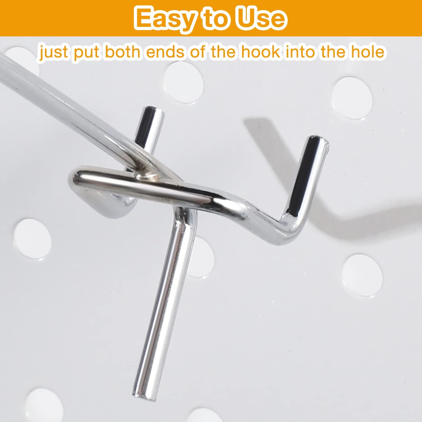 100 Pack Peg Board Hooks Stainless Steel Pegboard Hooks Shelving Display Hang...