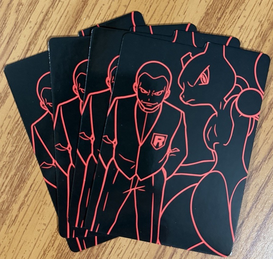 Pokémon TCG Destined Rivals ETB(Giovanni & Mewtwo)Card Dividers -4 Card Dividers