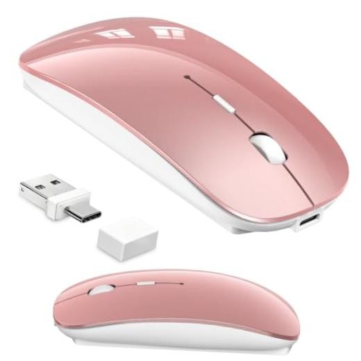 Wireless Mouse for MacBook & iPad, Anti-Sleep Activity Mode,Rose Gold |