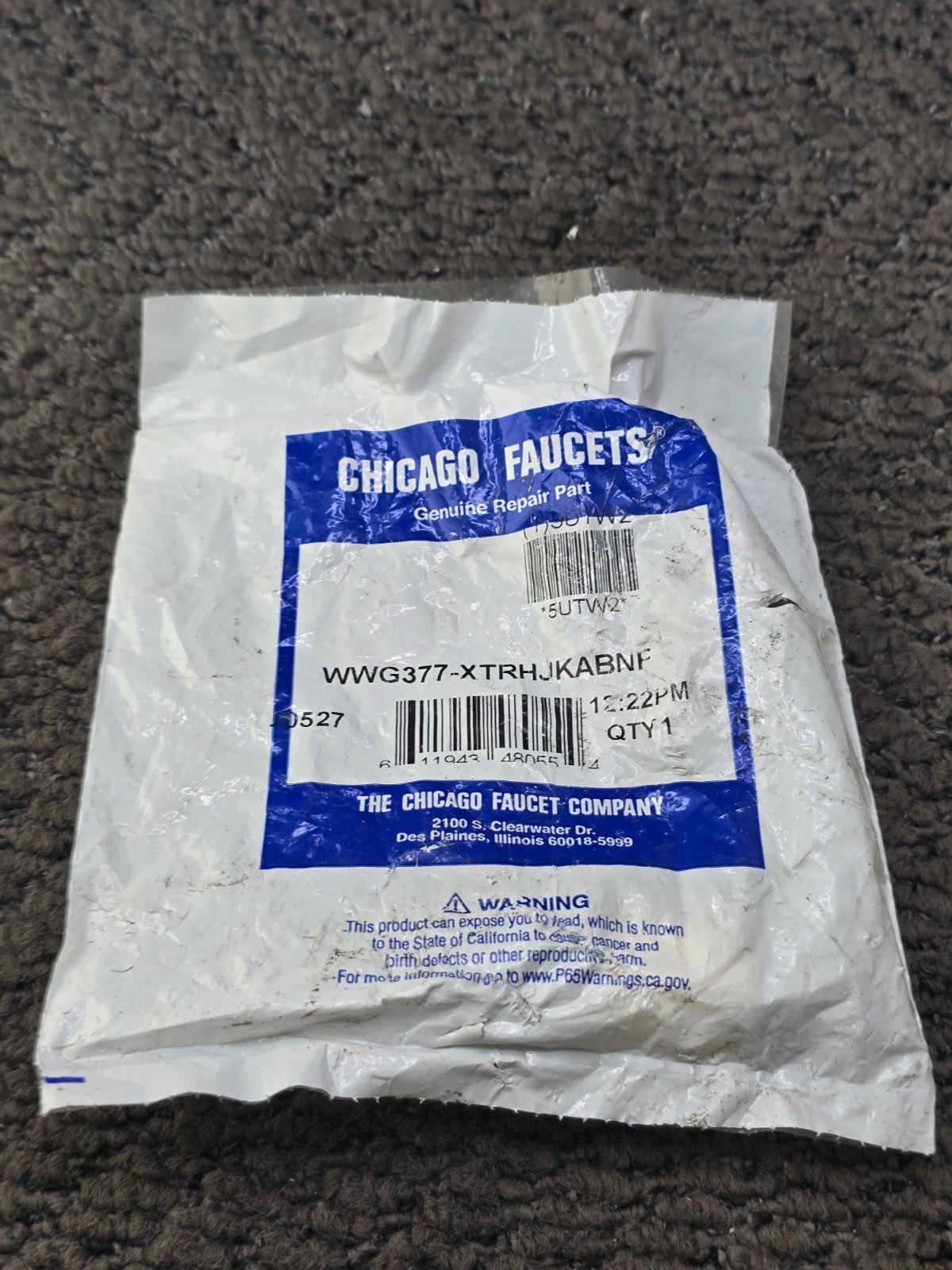 Chicago Faucets WWG377-XTRHJKABNF Right Hand Quaturn Cartridge Unit