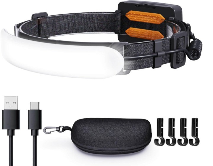 Linterna frontal recargable 1500 lúmenes, haz 230°, 3 modos, IPX6 7500mAh, Nuevo