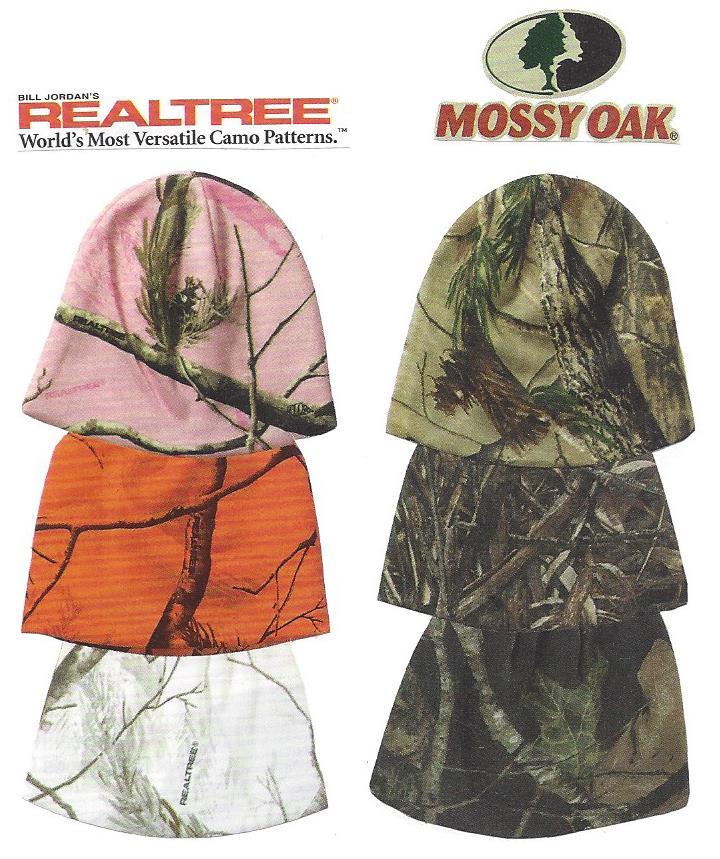 Camo Knit Lined 8" Beanie Realtree Mossy Oak patterns Hunting Hat Cap