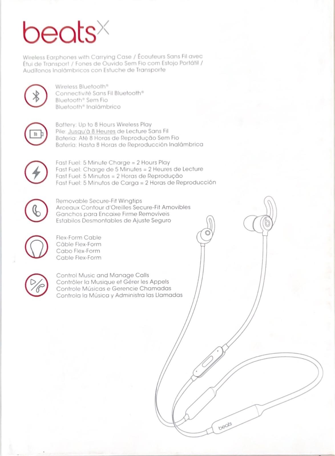 Beats - BeatsX Earphones - White