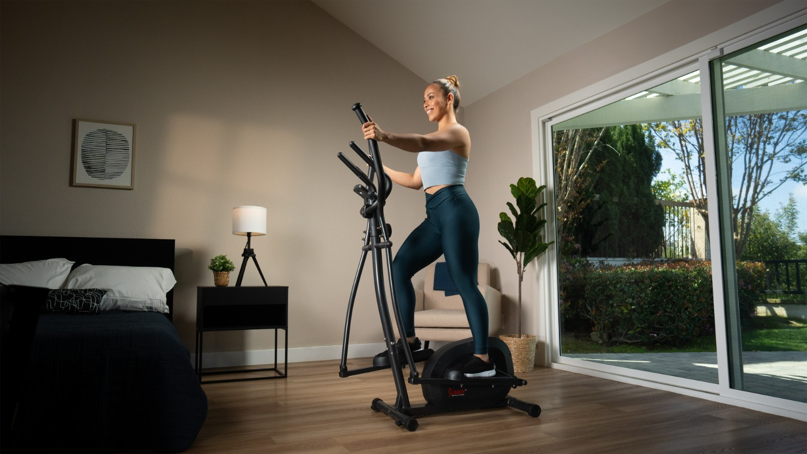 Smart Compact Magnetic Upright Elliptical Machine with Pulse Sensor Fully Body