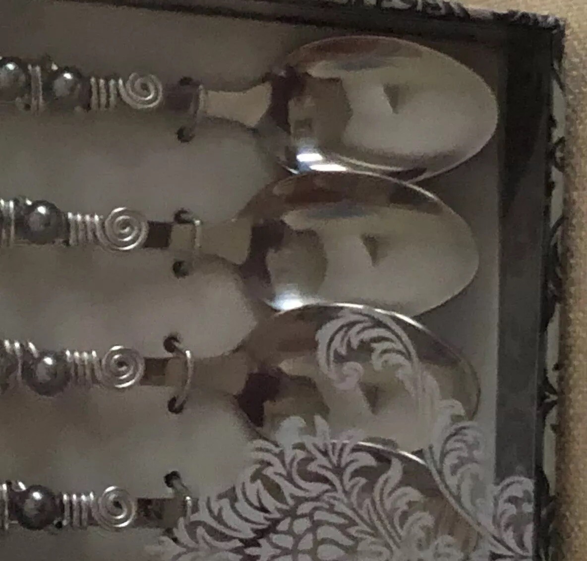 Wild Eye Design Wire & Pearl Appetizer Spoon & Forks - 2 BOXES LOT NEW