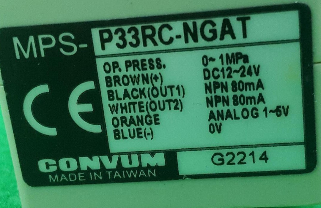Convum MPS-P33N-NGAT Digital Sensor, USED
