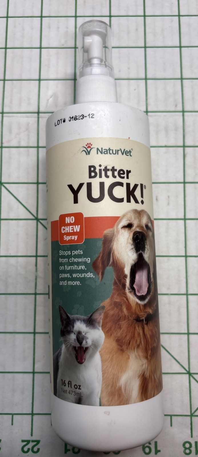 NaturVet Bitter Yuck! No Chew Spray For Dog / Cat /Horse - Water Based 16 oz NEW