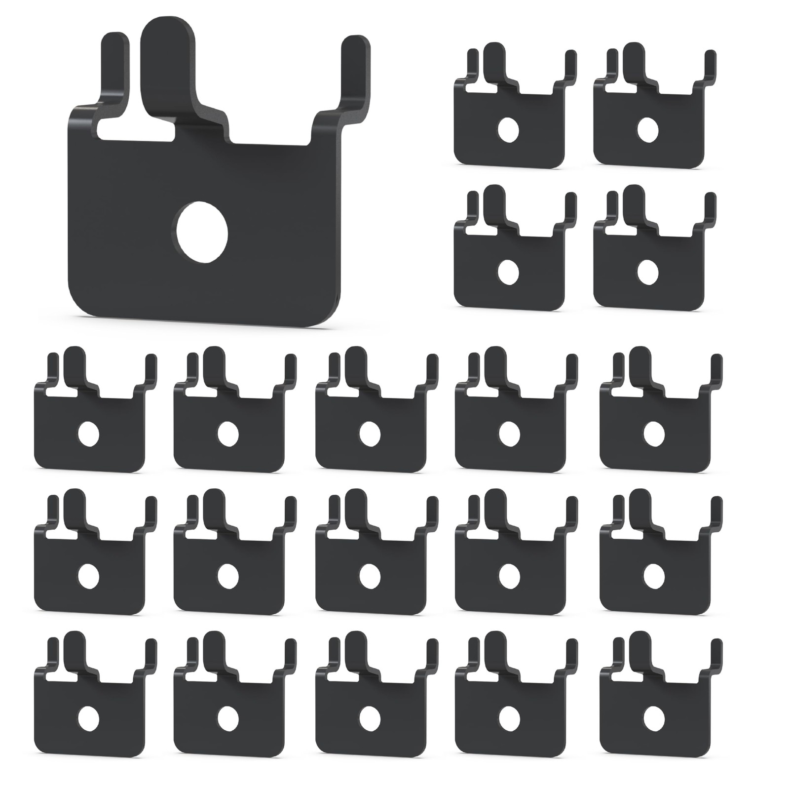 HUHOLE 20 Pack Pegboard Picture Hangers Black Powder Coated Metal U-Shape Dis...