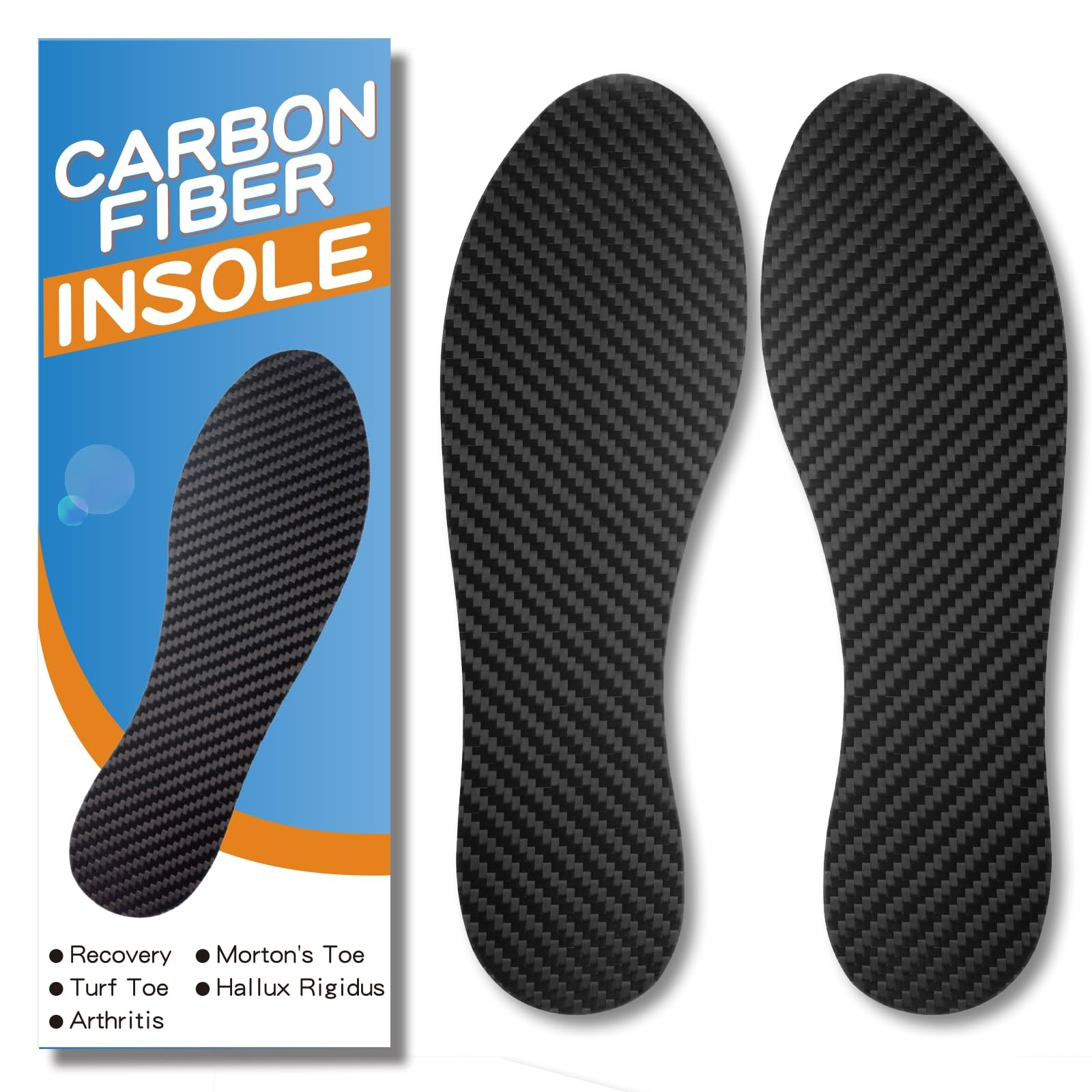 1 Pair Carbon Fiber Insole for Men & - Rigid Shoe Insert, Foot Plate for Hall...