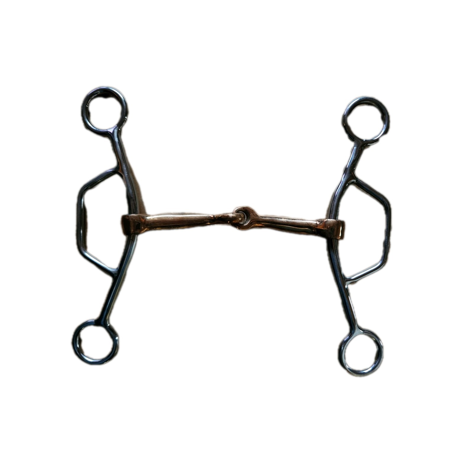 Western Copper Mouth Gag Snaffle Stainless Steel Shanks