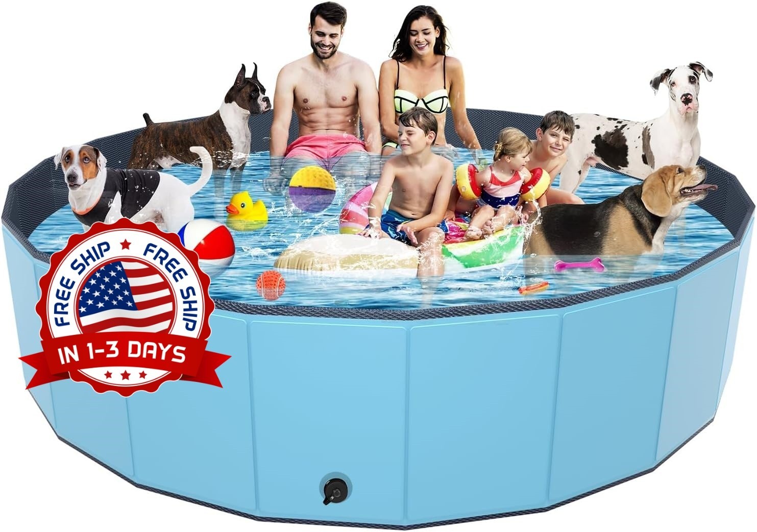 Piscina de plástico duro para nadar y bañarse con práctica bolsa con asa, NEW US