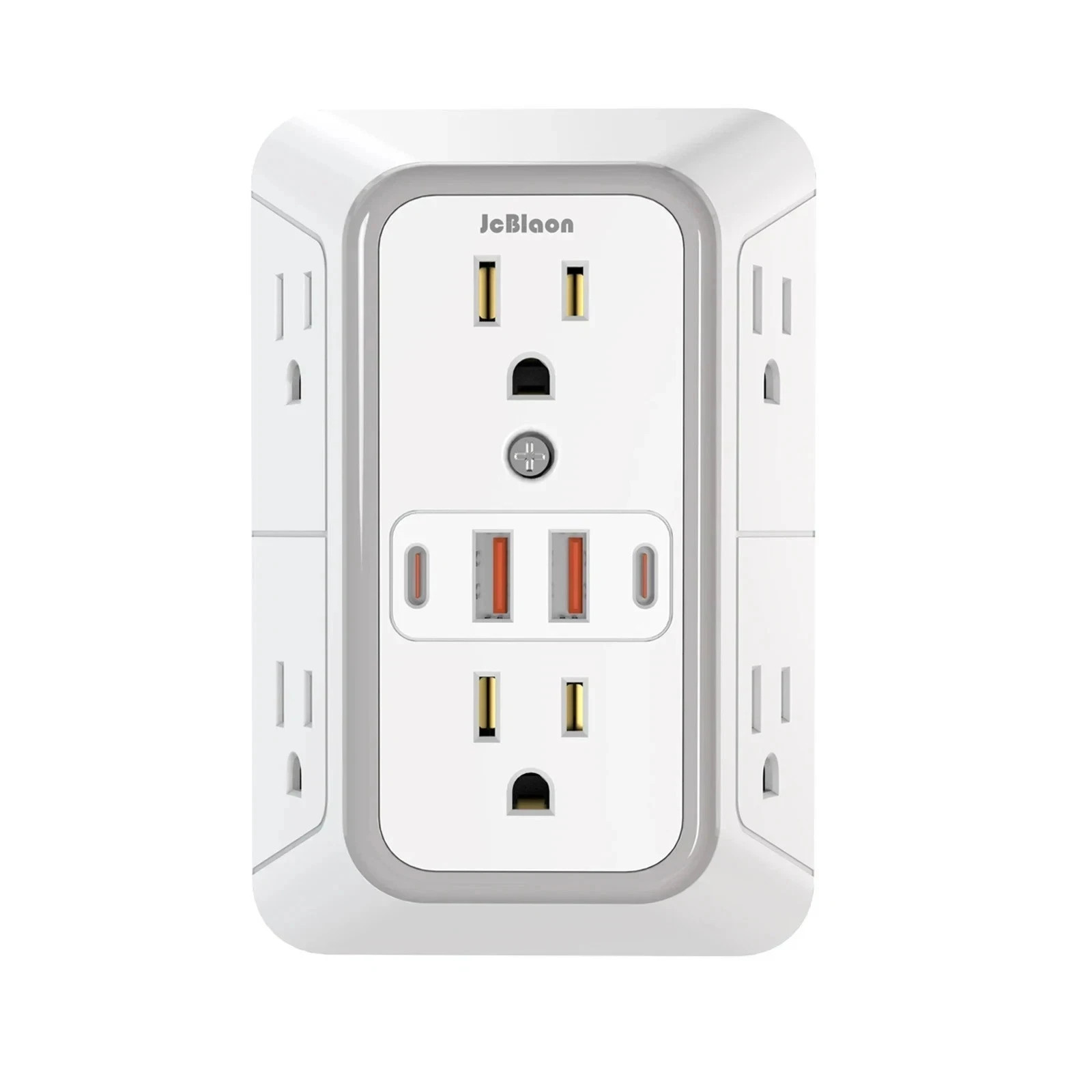 5 Outlet Extender Surge Protector Multi Plug Wall Adapter USB Charger Ports with