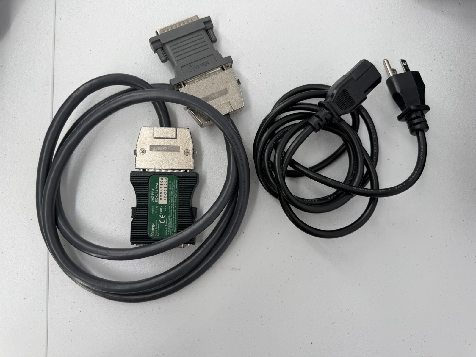 Lot Iomega Zip Disk 100 Jaz 1GB External Drive Unit Power Cord Cords Untested