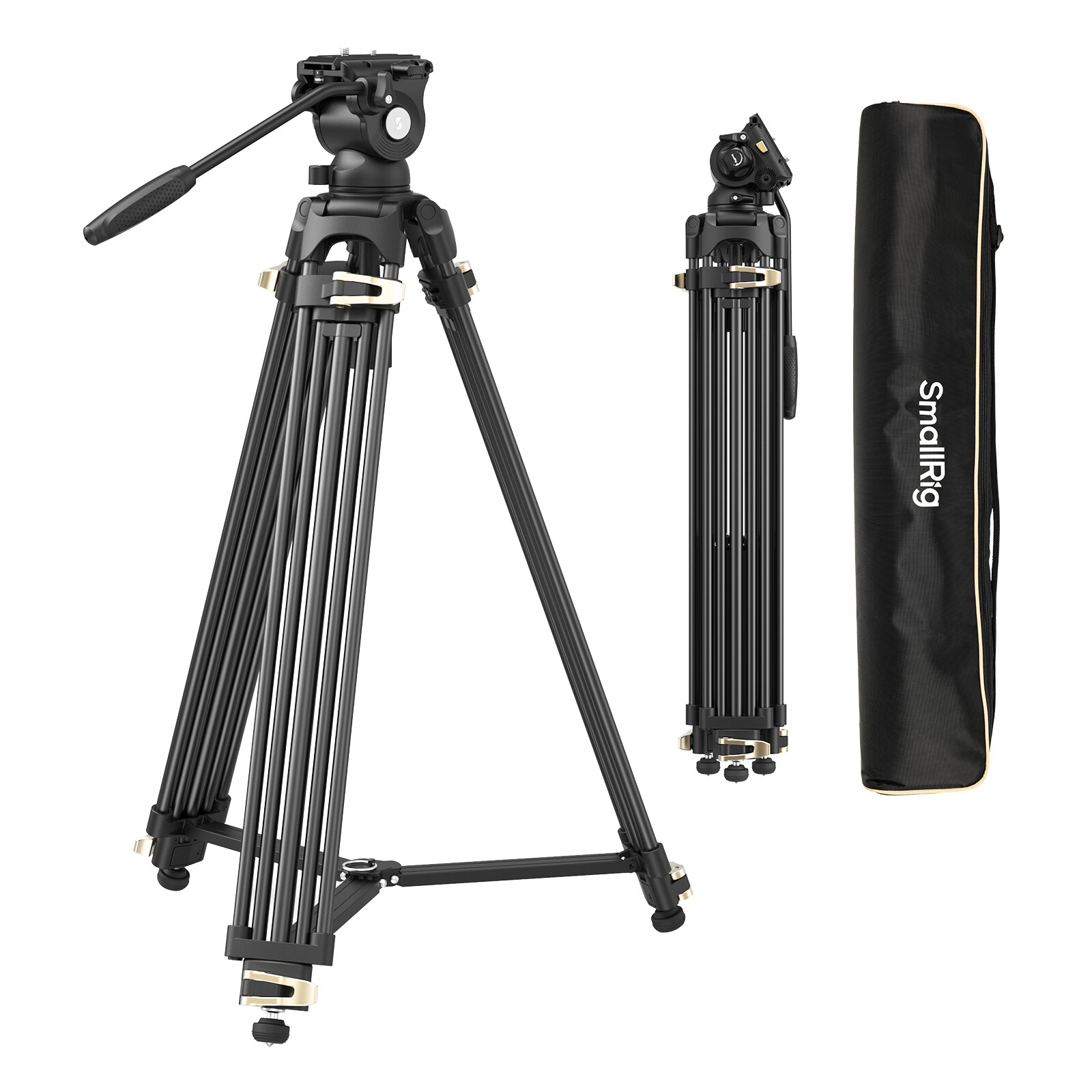 SmallRig AD-01S Video Tripod, 74" Heavy Duty Tripod with Pan and Tilt Fluid Head