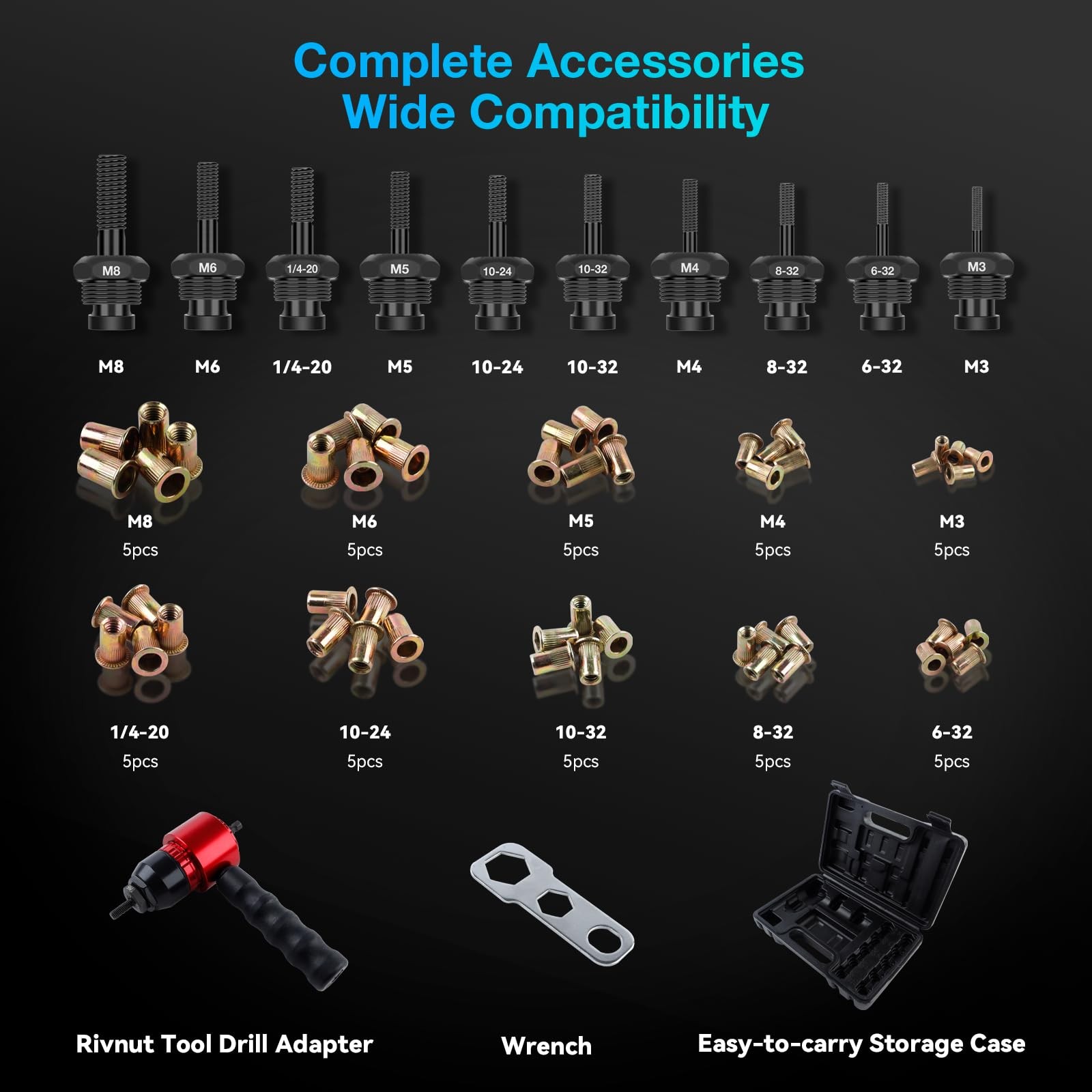 Rivet Nut Tool Adapter for Cordless Drills, Labor Saving Rivet Gun...