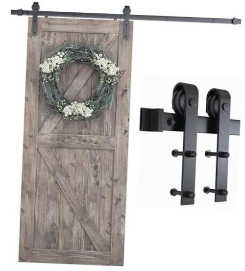 6.8FT Barn Door Hardware Kit, Sliding Barn Door Track -Smoothly and 6.8 Feet