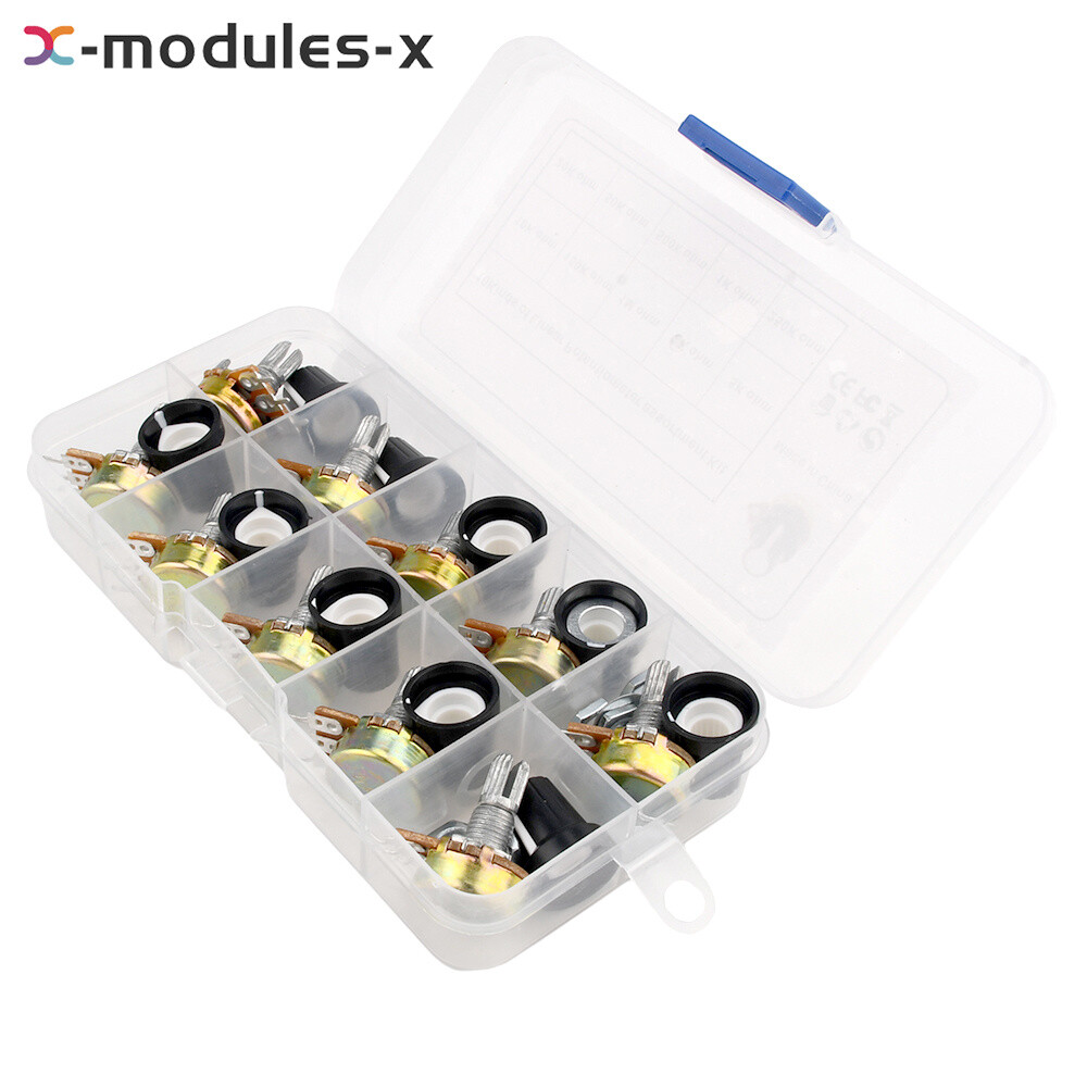 10PCS WH148 Potentiometer Switch With Knob 15MM B1K/10K/20K/50K/100K///1M Boxed