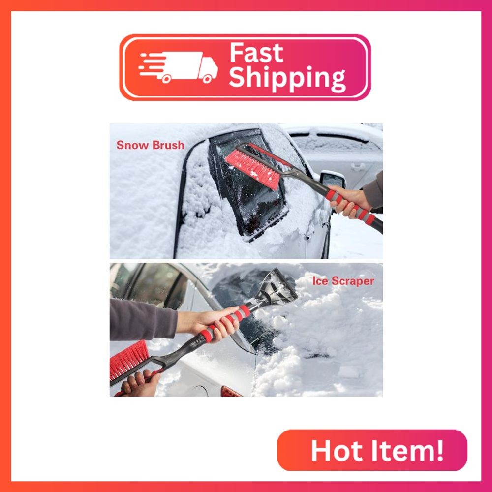LoyaGour Snow Brush and Ice Scraper for Car Windshield,26.4" Window Scraper Deic