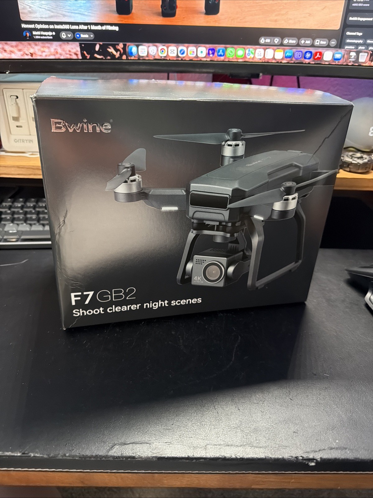 Bwine F7GB2 4K HD Camera Ready to Fly Drone with Remote Control brand new 3 Batt