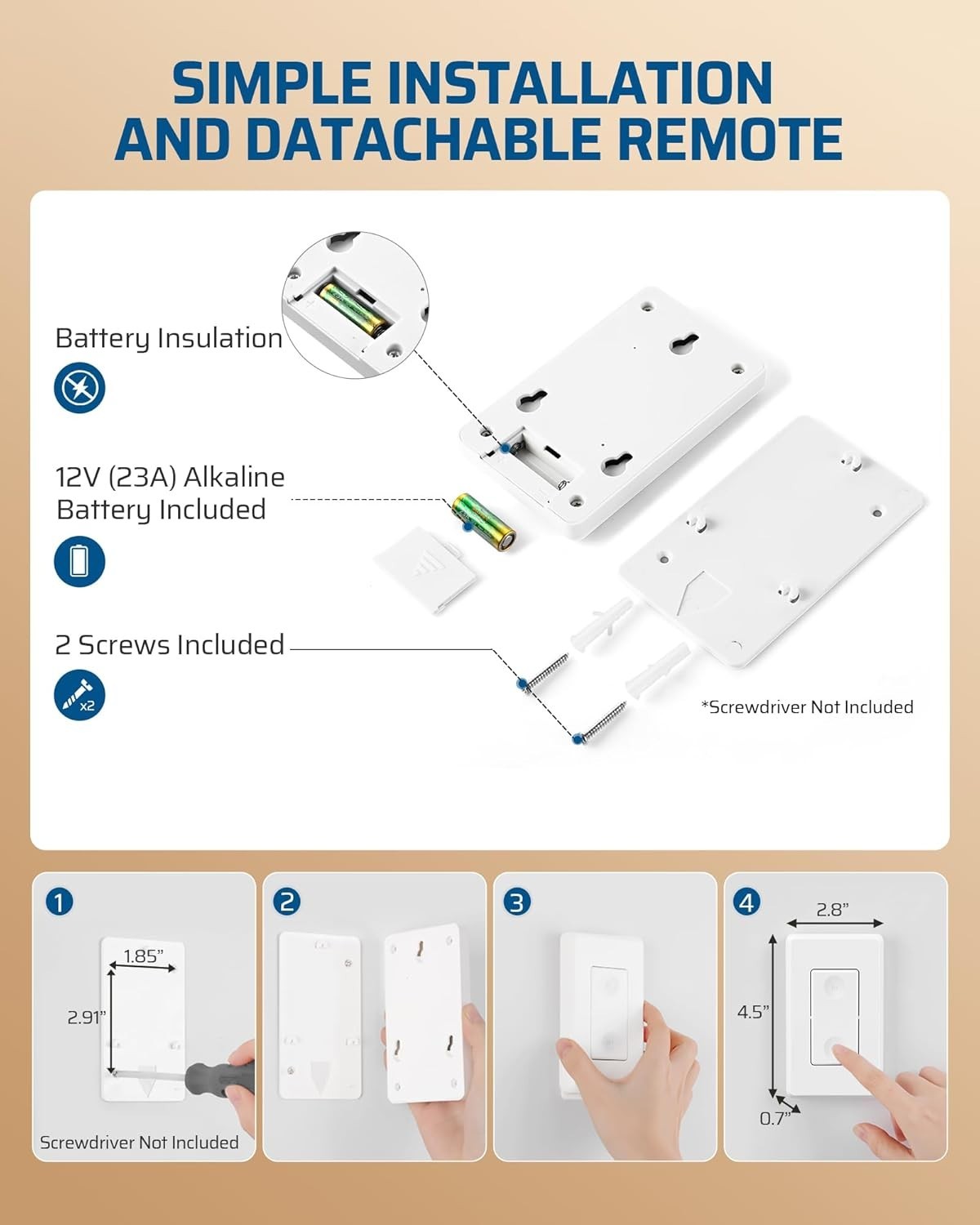 DEWENWILS Remote Control Outlet Wireless Wall Mounted Light Switch, Electrical.