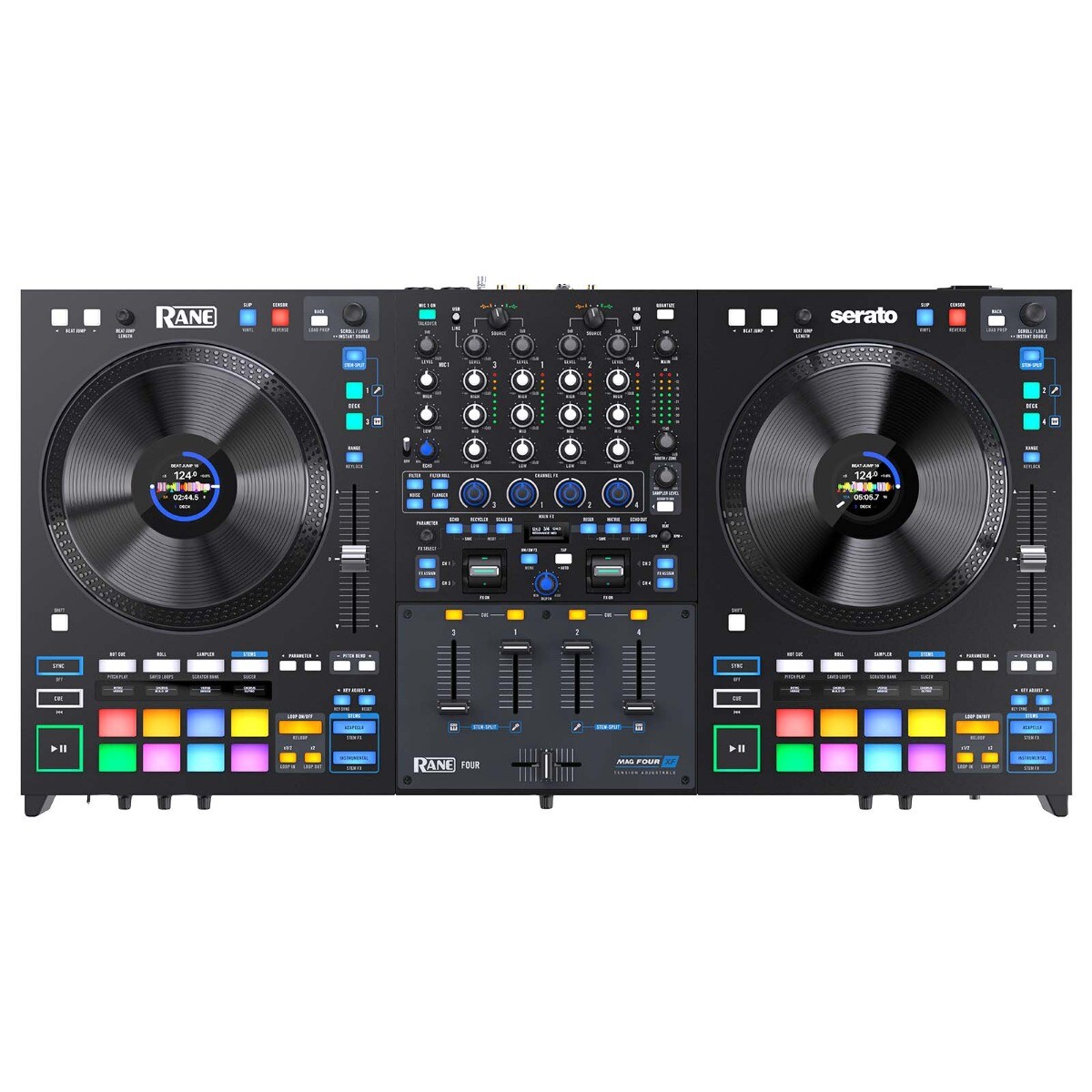 Rane FOUR Advanced 4 Channel Mixer Stems Serato DJ Pro Controller Rane 4