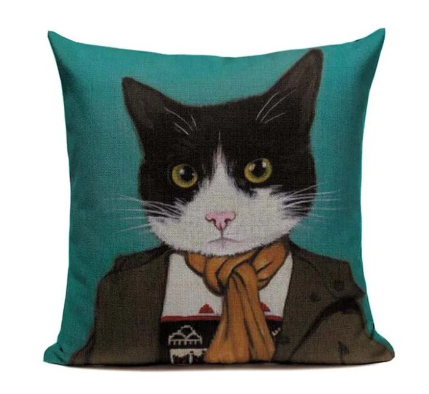 Cat Scarf Jacket CAT10 Cushion Pillow Cover Cartoon Pet Feline Animal Wear