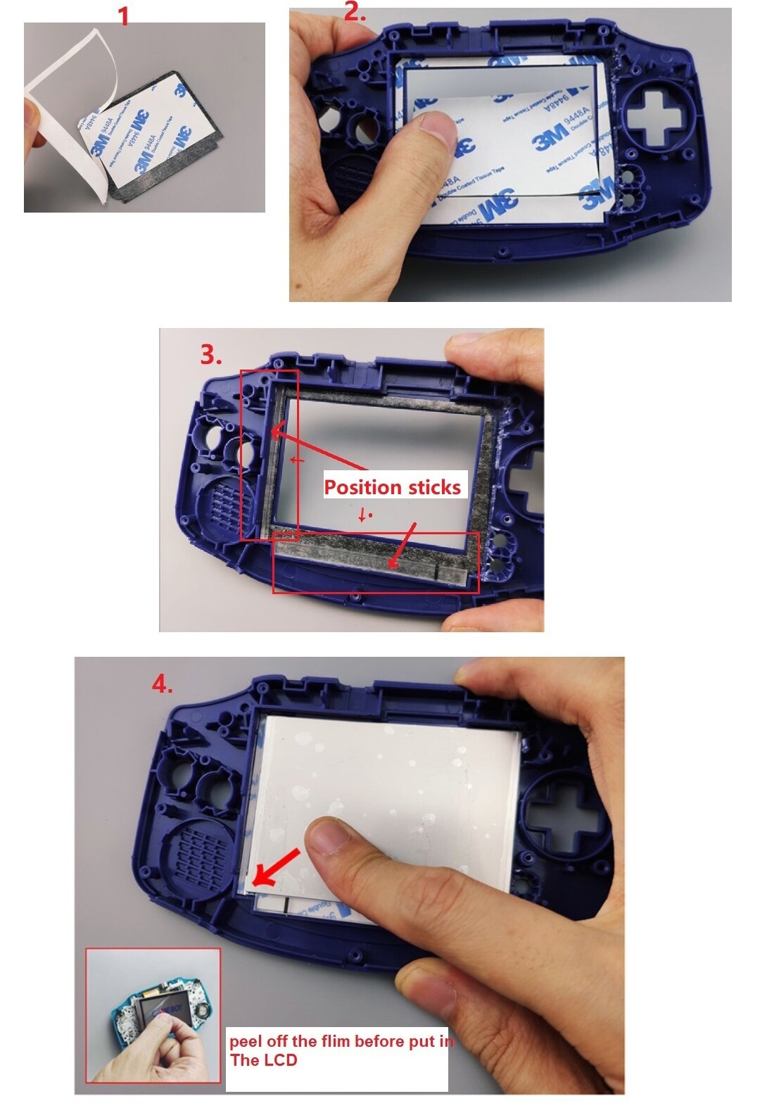 GameBoy GBA IPS v2 LCD Mod Kit Backlight Game Boy Advance USA
