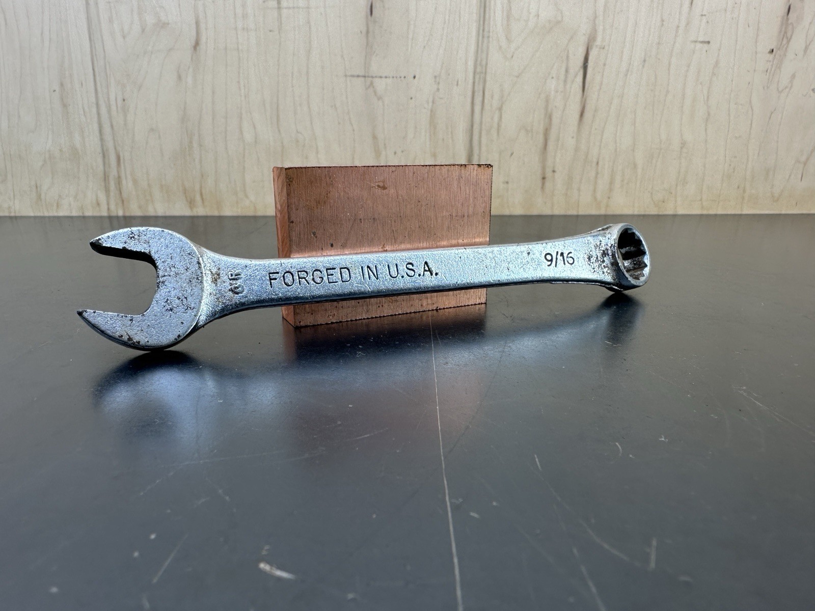 Used Vintage 9/16 Combination Wrench 12Pt Forged In U.S.A