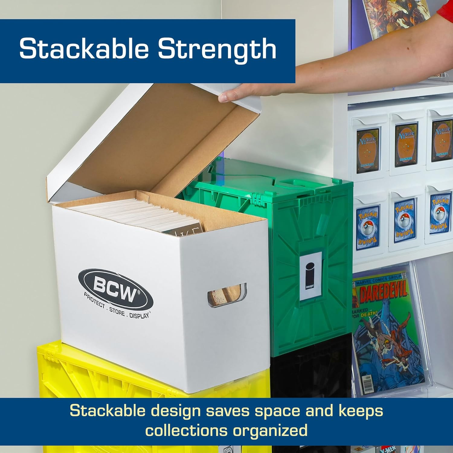 BCW Short Comic Storage Box - 5 Pack | Holds 150-175 Current/Silver Age Comics |