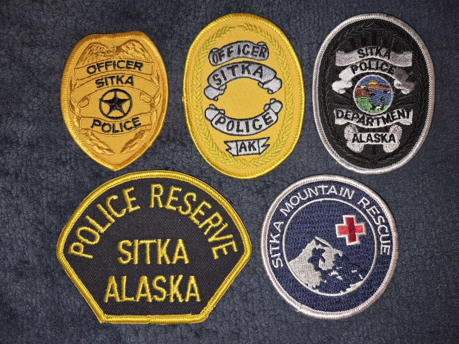 Patch ~ ALASKA SITKA POLICE DEPARTMENT LOT/5 SUPER RARE SEARCH & RESCUE  RESERVE
