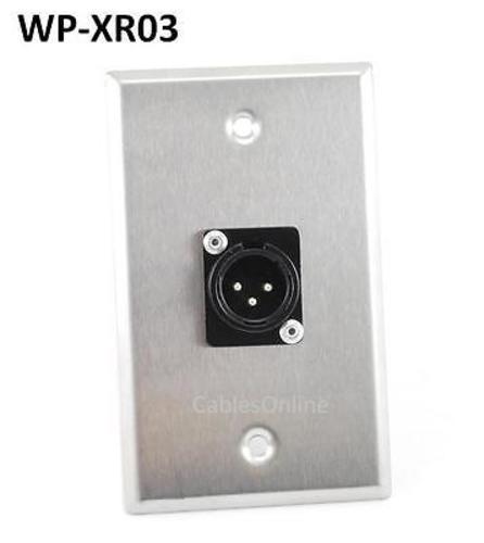 High Quality 1-Port  XLR Male 3-Pin Zinc Alloy Audio Wall Plate - WP-XR03
