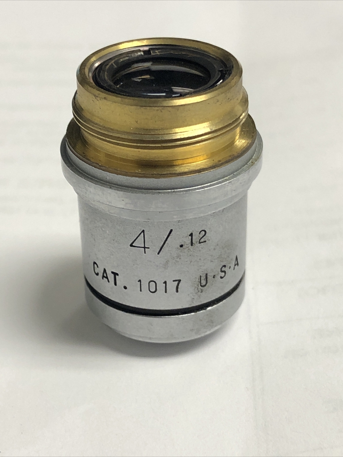 American Optical AO Plan Achro 4x/.12 Infinity Microscope Objective Lens