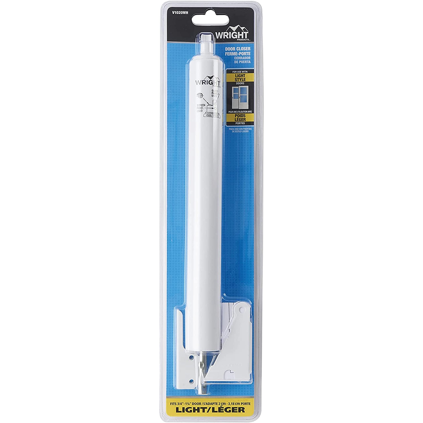 Wright Products White Standard Duty Pneumatic Door Closer Adjustable Speed