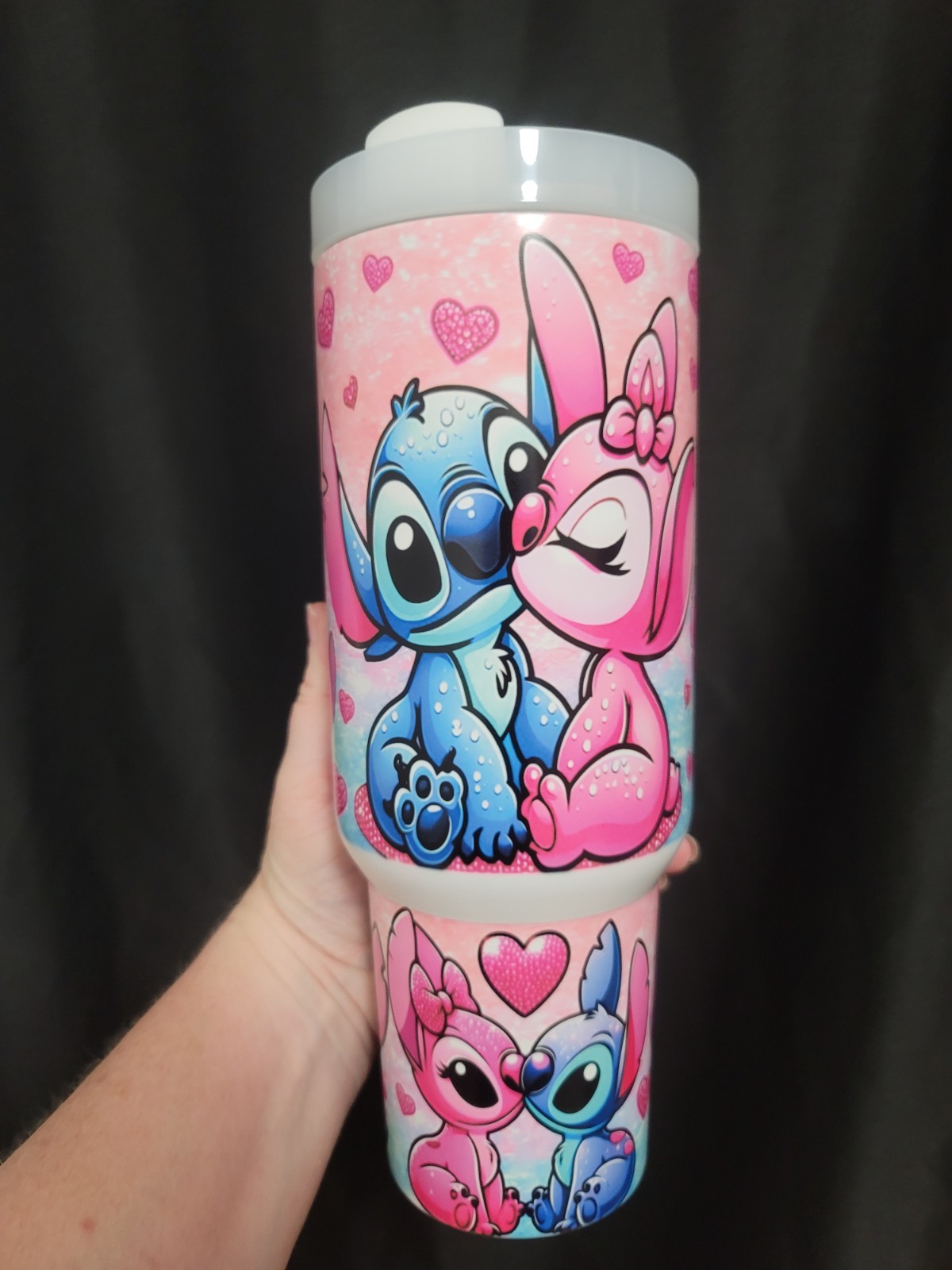 40oz Blue Glow Angels And Blue Aliens  Inspired Tumbler Dupe