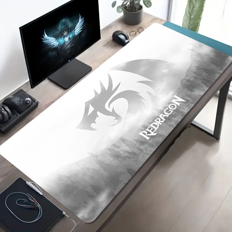 A Large Electronic Sports Gaming Mouse Pad Featuring a Semi-Transparent Dragon