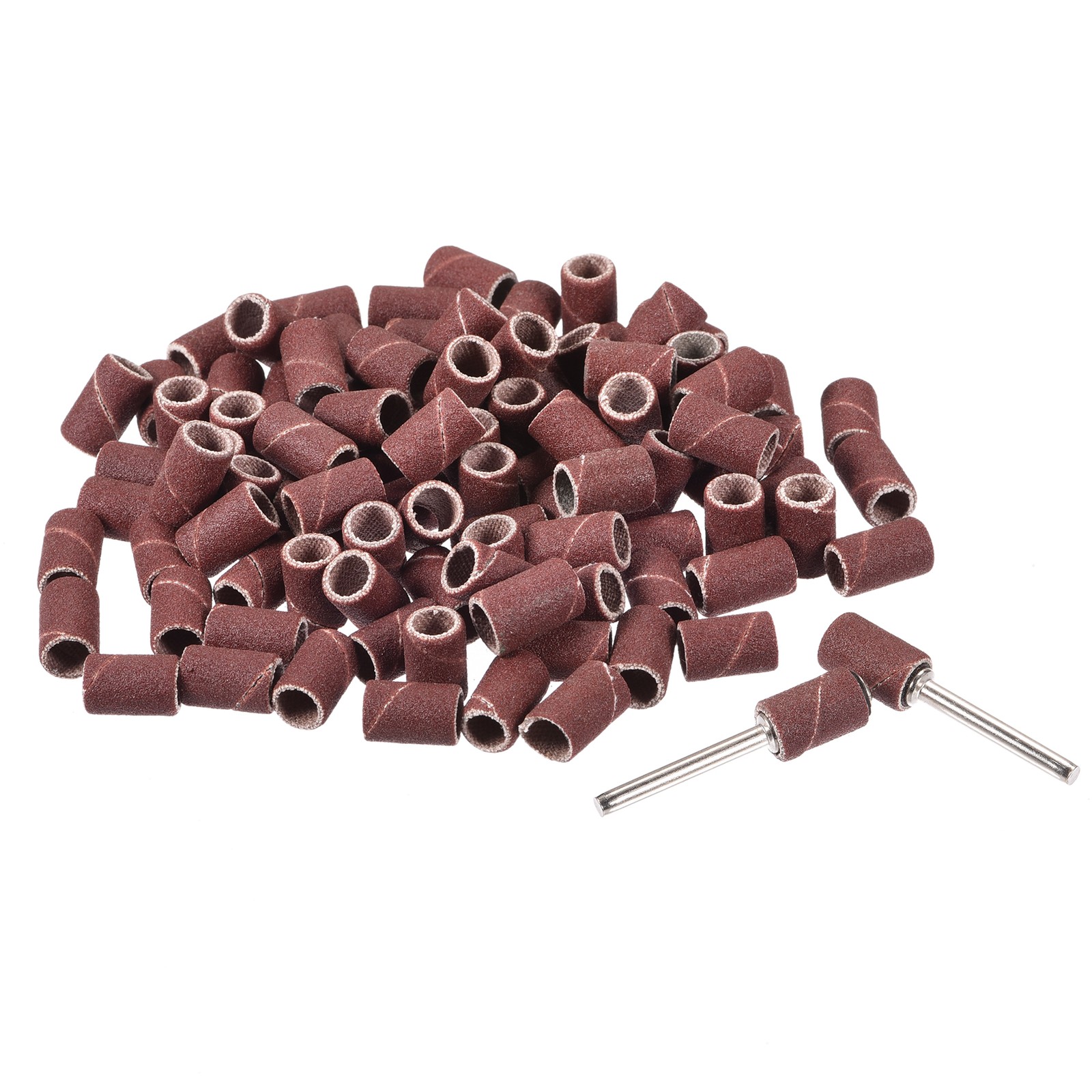 100 Pcs 1/4 Inch Sanding Sleeves Set 240 Grit with 2 Pcs 1/8 Inch Mandrels