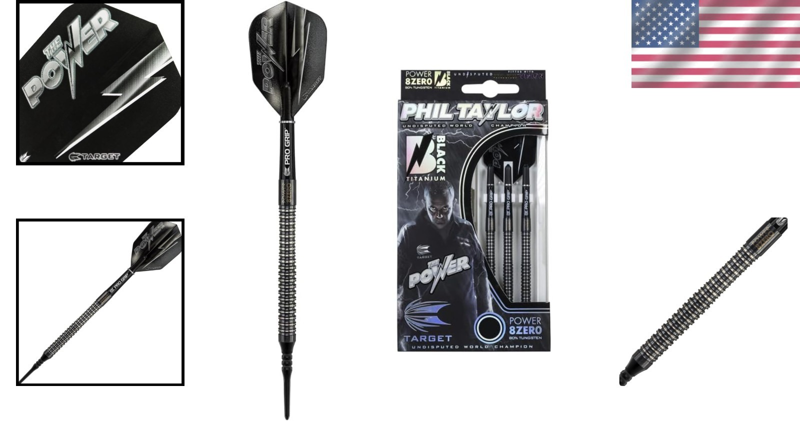 Heavy-Duty Power 8Zero Titanium Soft Tip Darts - Includes 3 Barrels, 3 Shafts