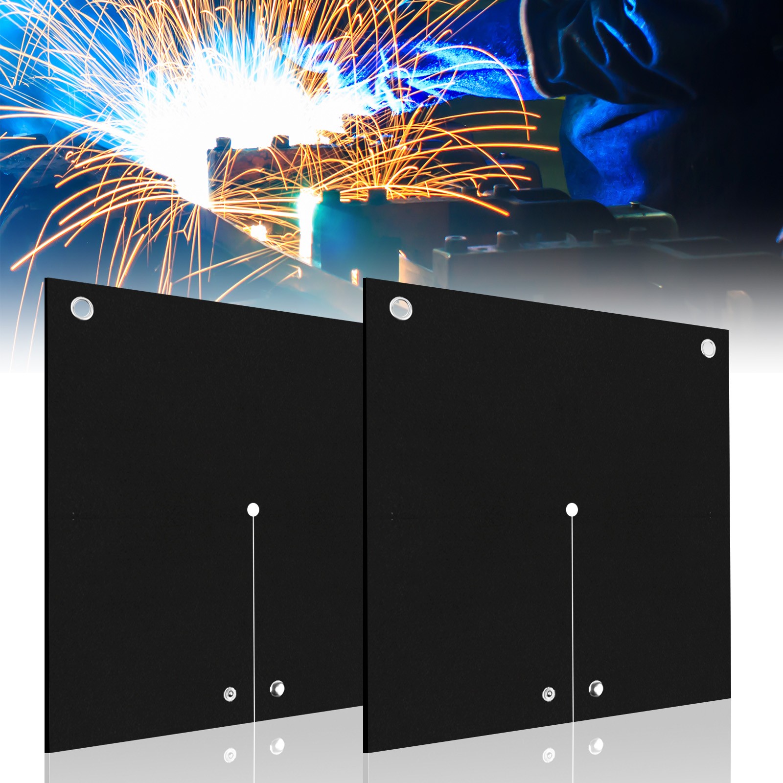 2Pcs Fireproof Welding Pad Blanket Insulation High-Temp Protective Mat 12x12inch